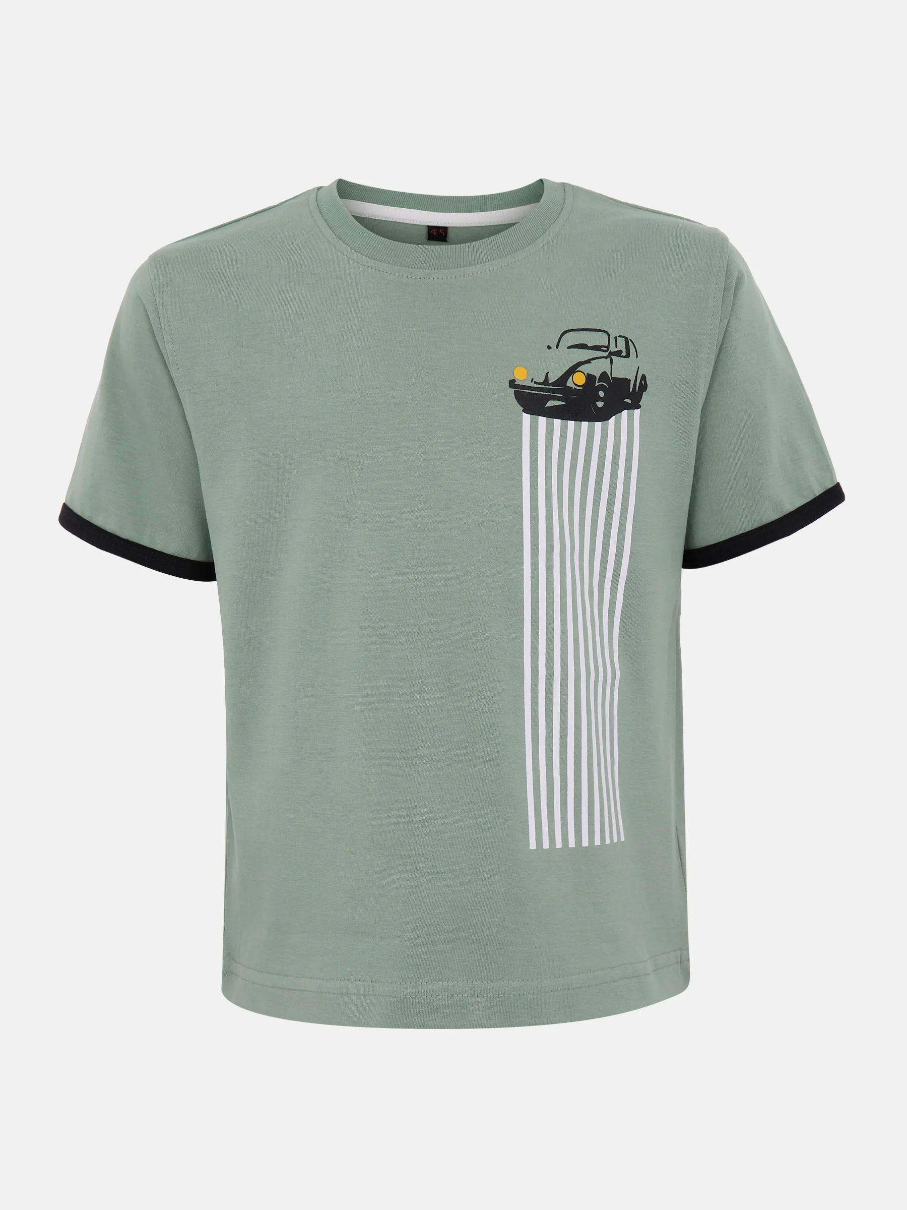 Sage Green Printed Cotton T-Shirt